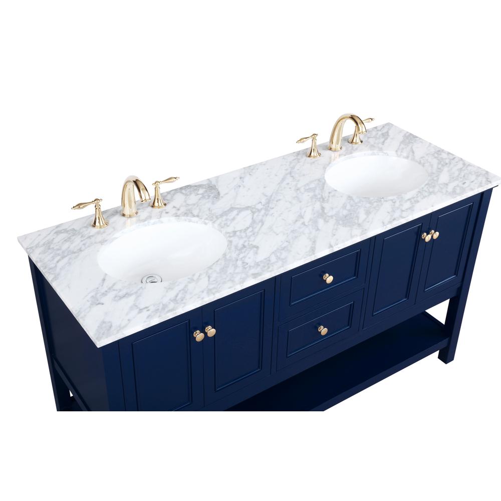 60 inch Single bathroom vanity in Blue. Picture 10