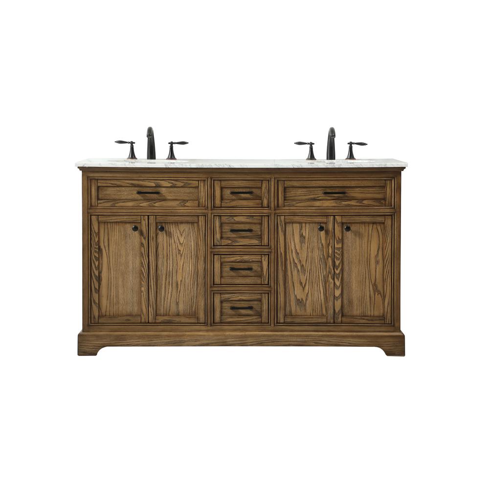 60 inch double bathroom vanity in driftwood. Picture 1