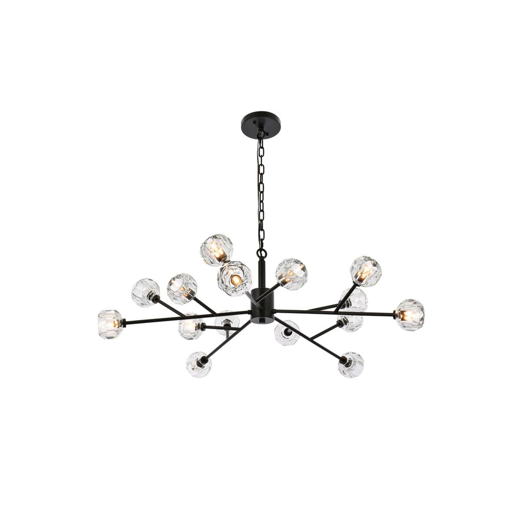 Graham 15 Light Pendant in Black. Picture 1