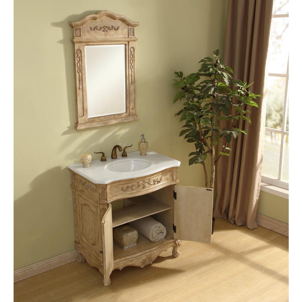 32 inch Single Bathroom vanity in Antique Beige. Picture 11