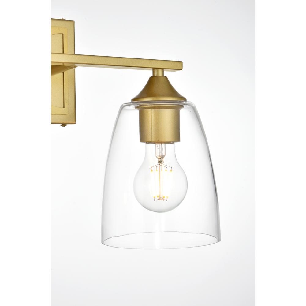 Harris 2 light Brass and Clear Bath Sconce. Picture 5