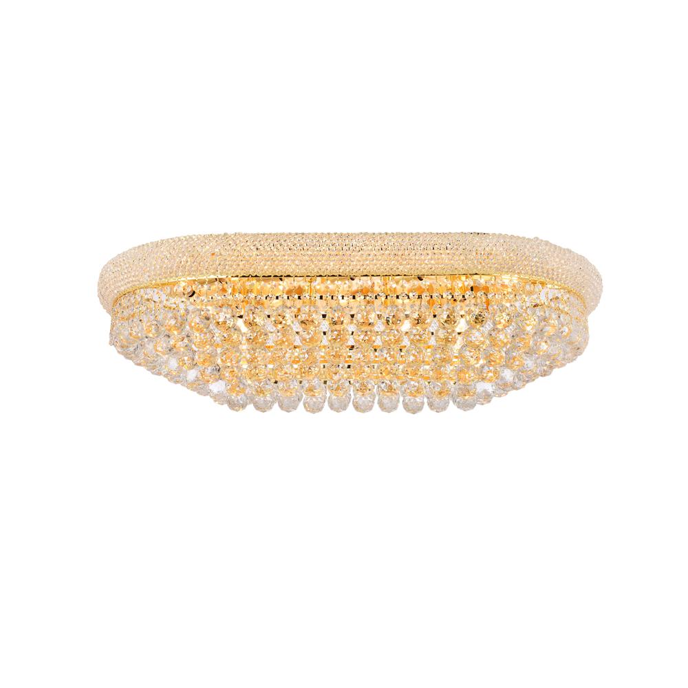 Primo 18 light Gold Flush Mount Clear Royal Cut Crystal. Picture 1