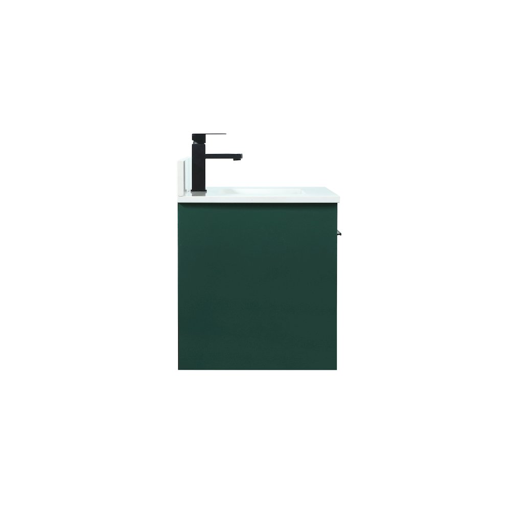 30 Inch Single Bathroom Vanity In Green With Backsplash. Picture 14