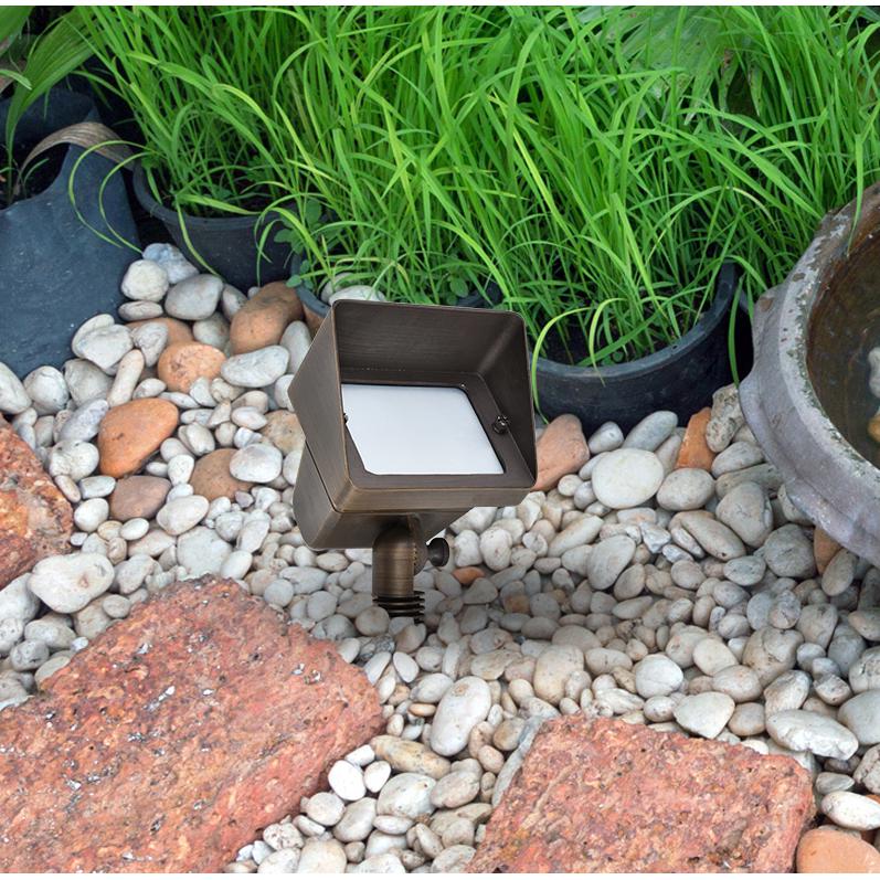 Flood Light W2.75In D5.25In H8In Antique Brass  Mr11/ Mr16 Dual Socket. Picture 1