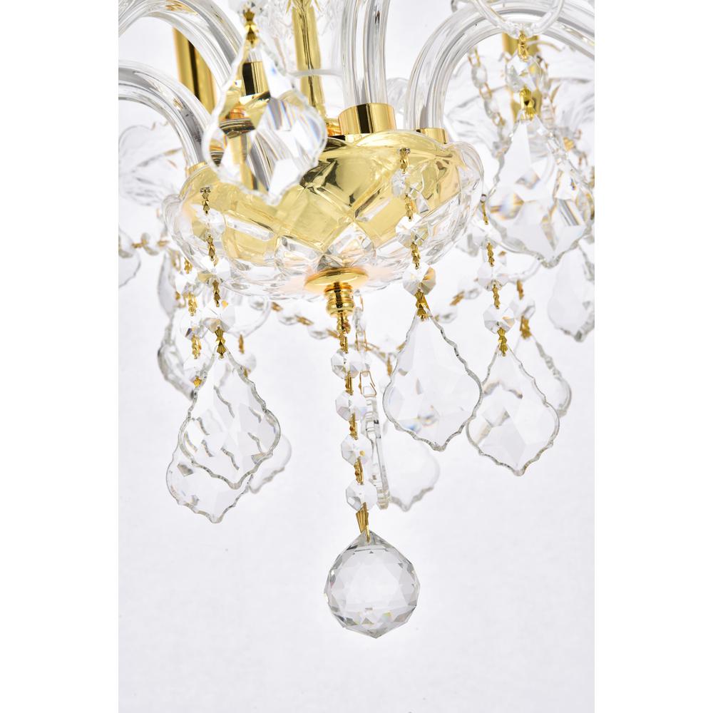 Verona 6 light Gold Chandelier Clear Royal Cut Crystal. Picture 3