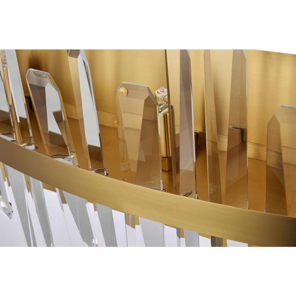 Serena 24 inch crystal bath sconce in satin gold. Picture 4