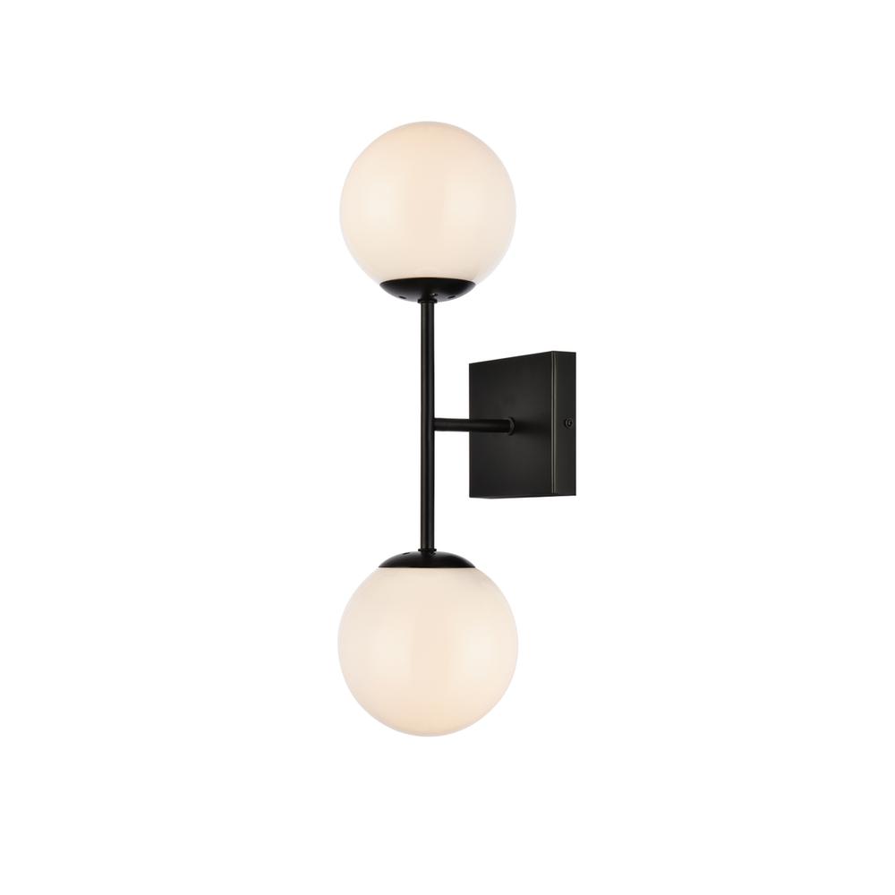 Neri 2 lights black and white glass wall sconce. Picture 2