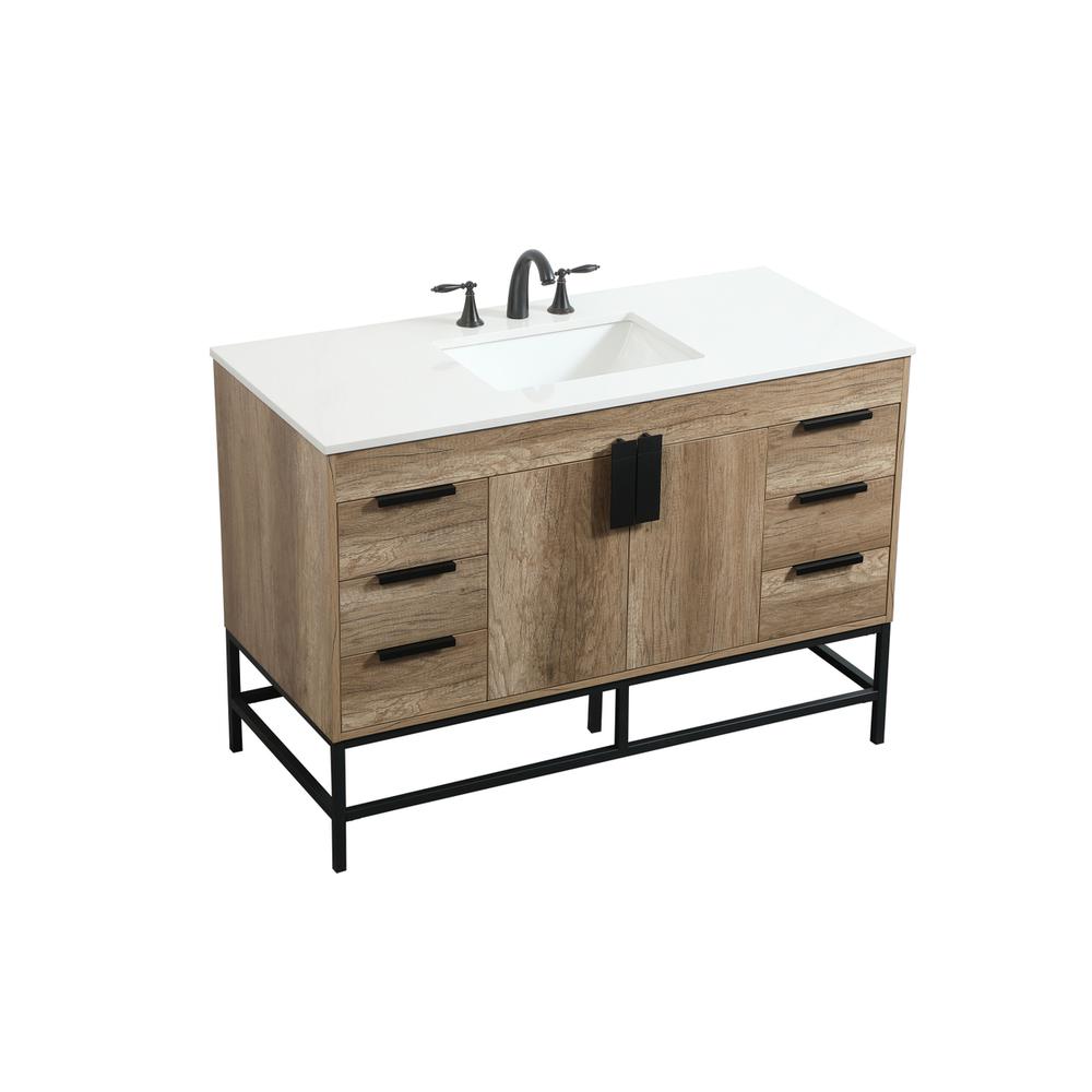 48 inch Single bathroom vanity in natural oak. Picture 8