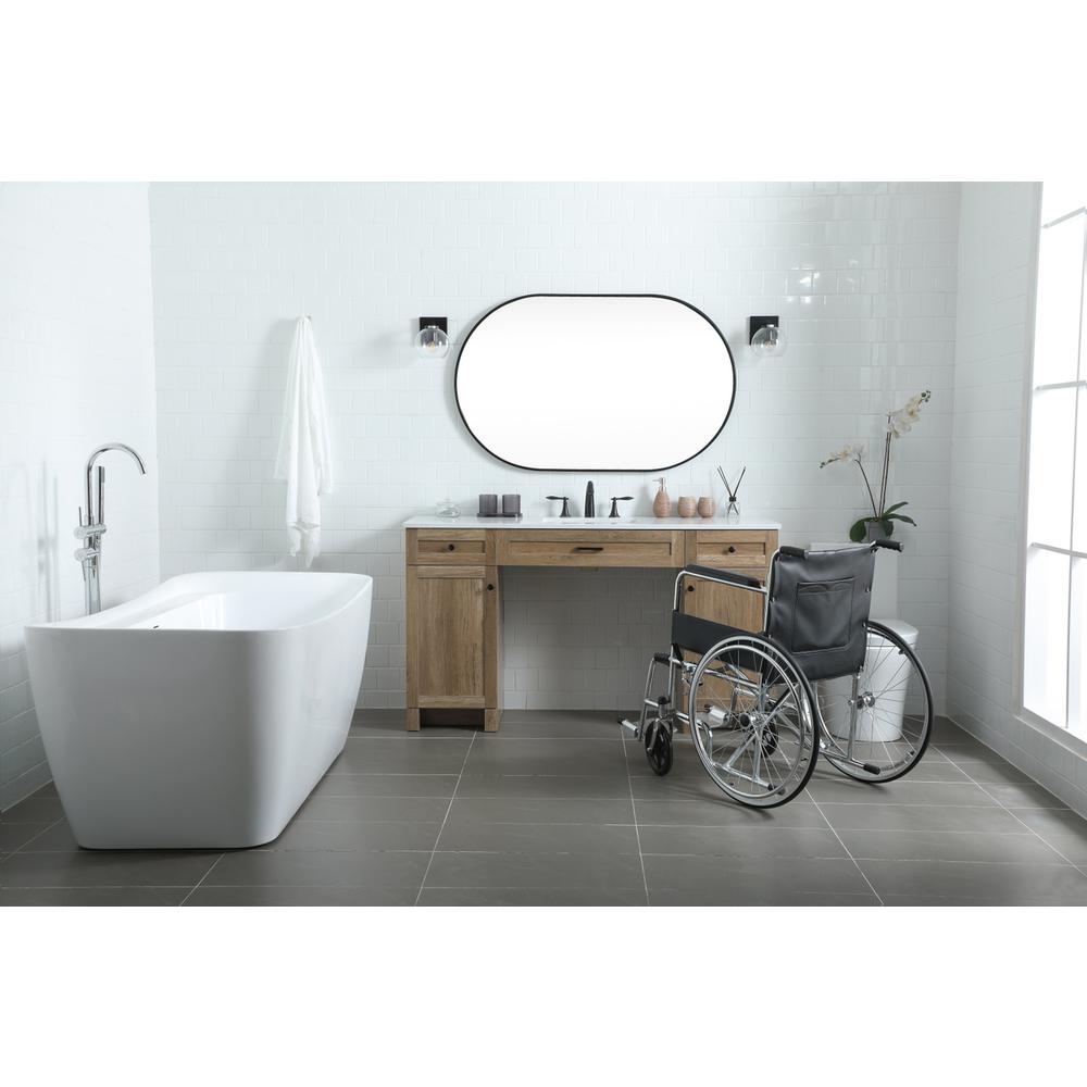 60 Inch ADA Compliant Bathroom Vanity In Natural Oak. Picture 4