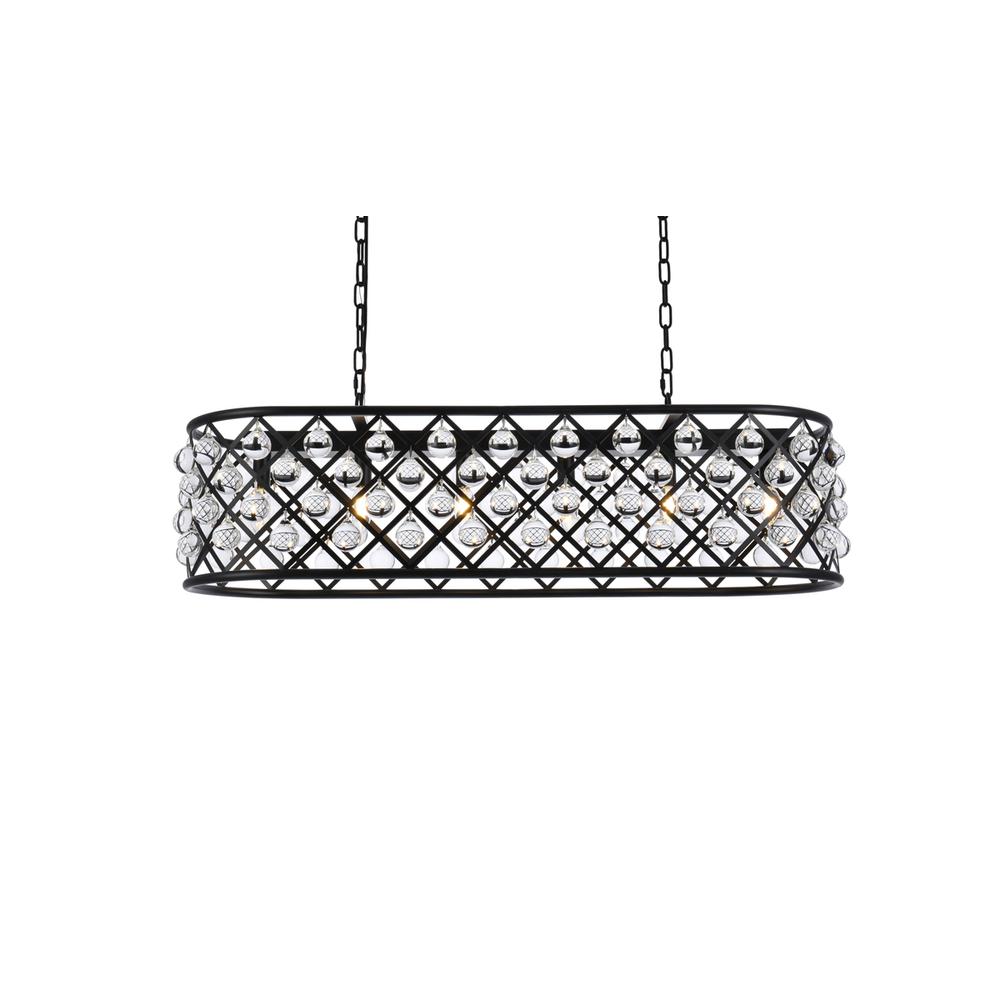 Madison 6 light Matte Black Chandelier Clear Royal Cut Crystal. Picture 2