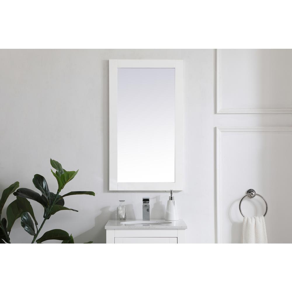 Aqua rectangle vanity mirror 18 inch in White. Picture 9