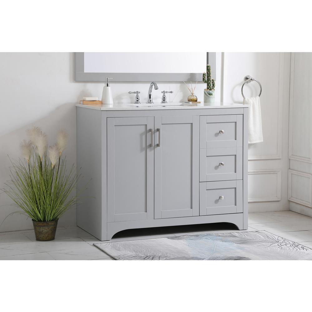 42 inch Single Bathroom Vanity in Grey. Picture 2