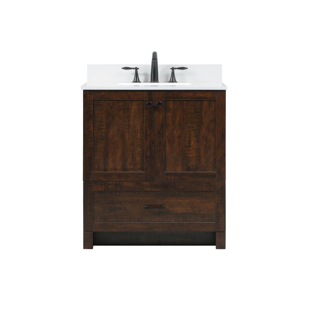 30 inch Single bathroom vanity in expresso with backsplash. Picture 1