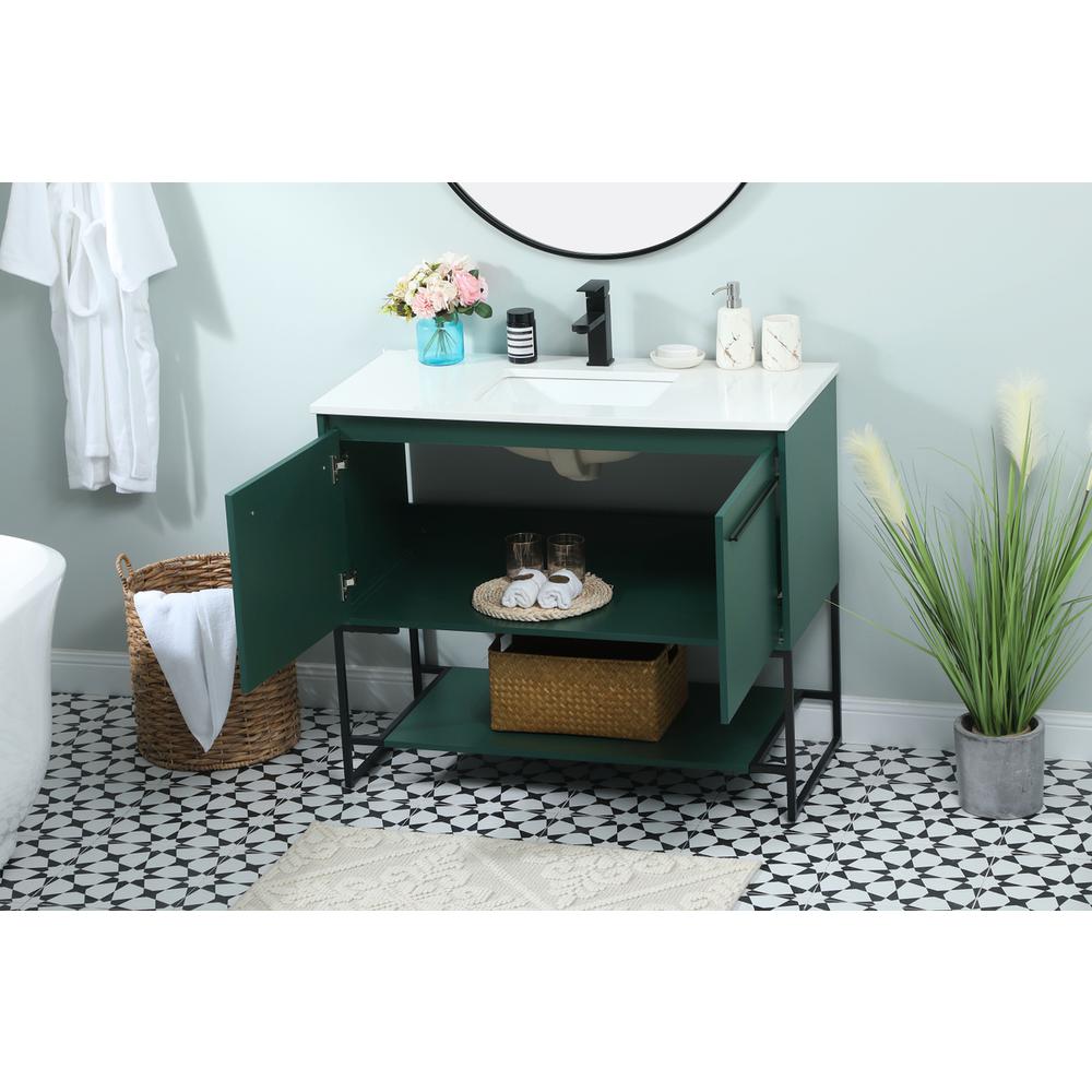 40 inch Single bathroom vanity in green. Picture 3