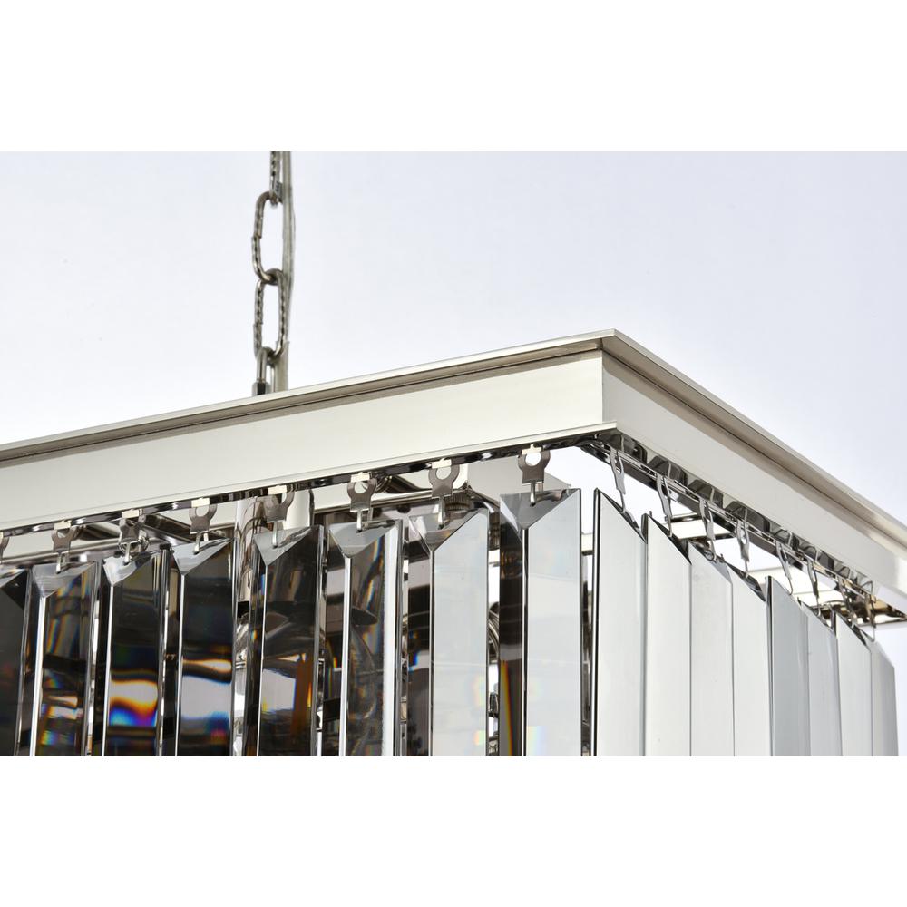 Sydney 12 light polished nickel Chandelier Silver Shade (Grey) Royal Cut Crystal. Picture 5