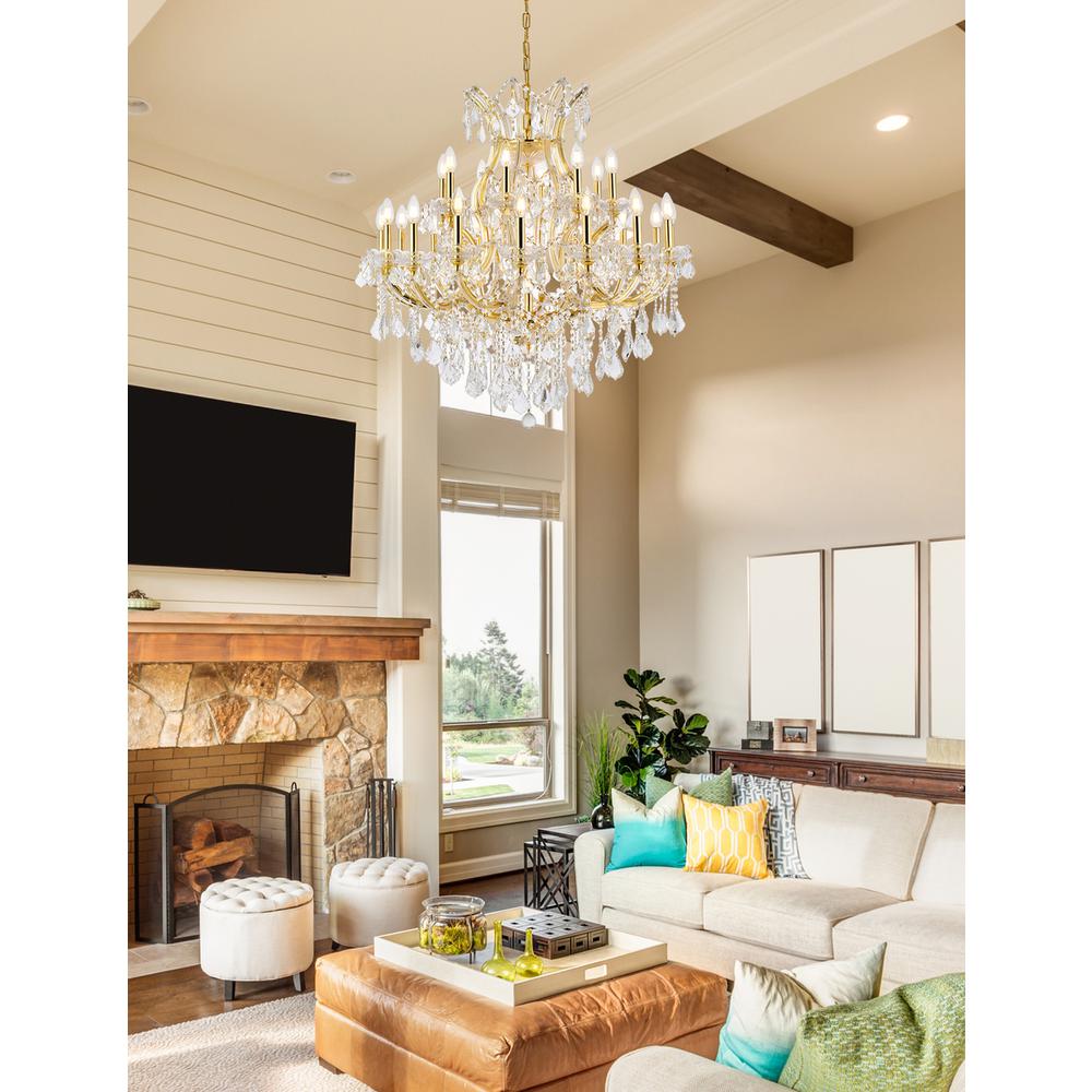 Maria Theresa 24 light Gold Chandelier Clear Royal Cut Crystal. Picture 7