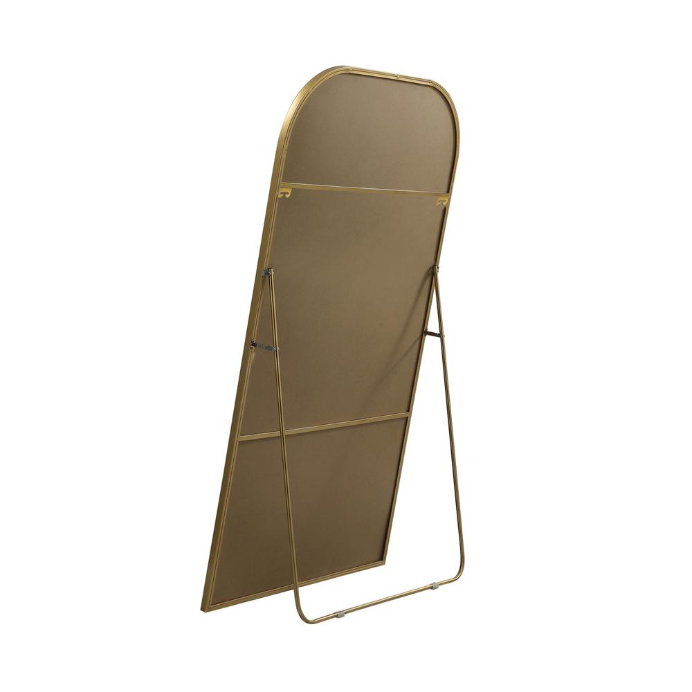Metal Frame Arch Full Length Mirror 35x66 Inch in Brass. Picture 7