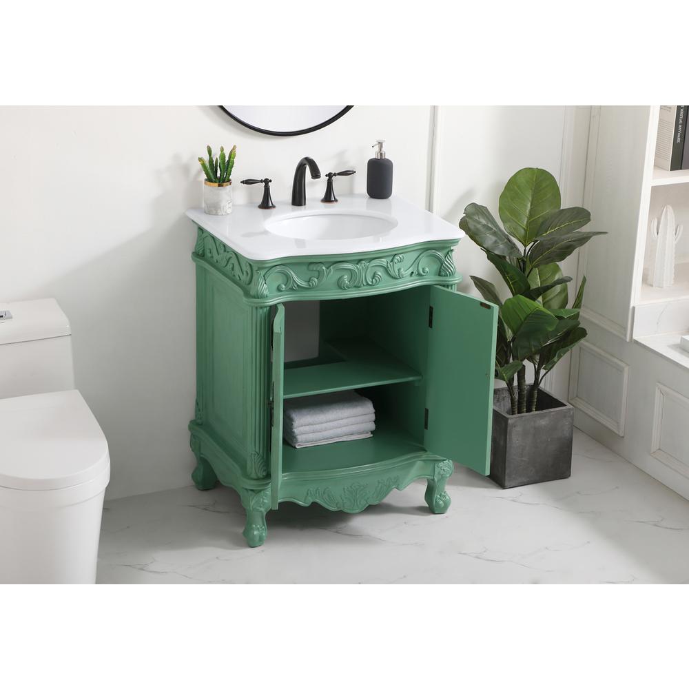 27 inch Single Bathroom vanity in vintage mint. Picture 3