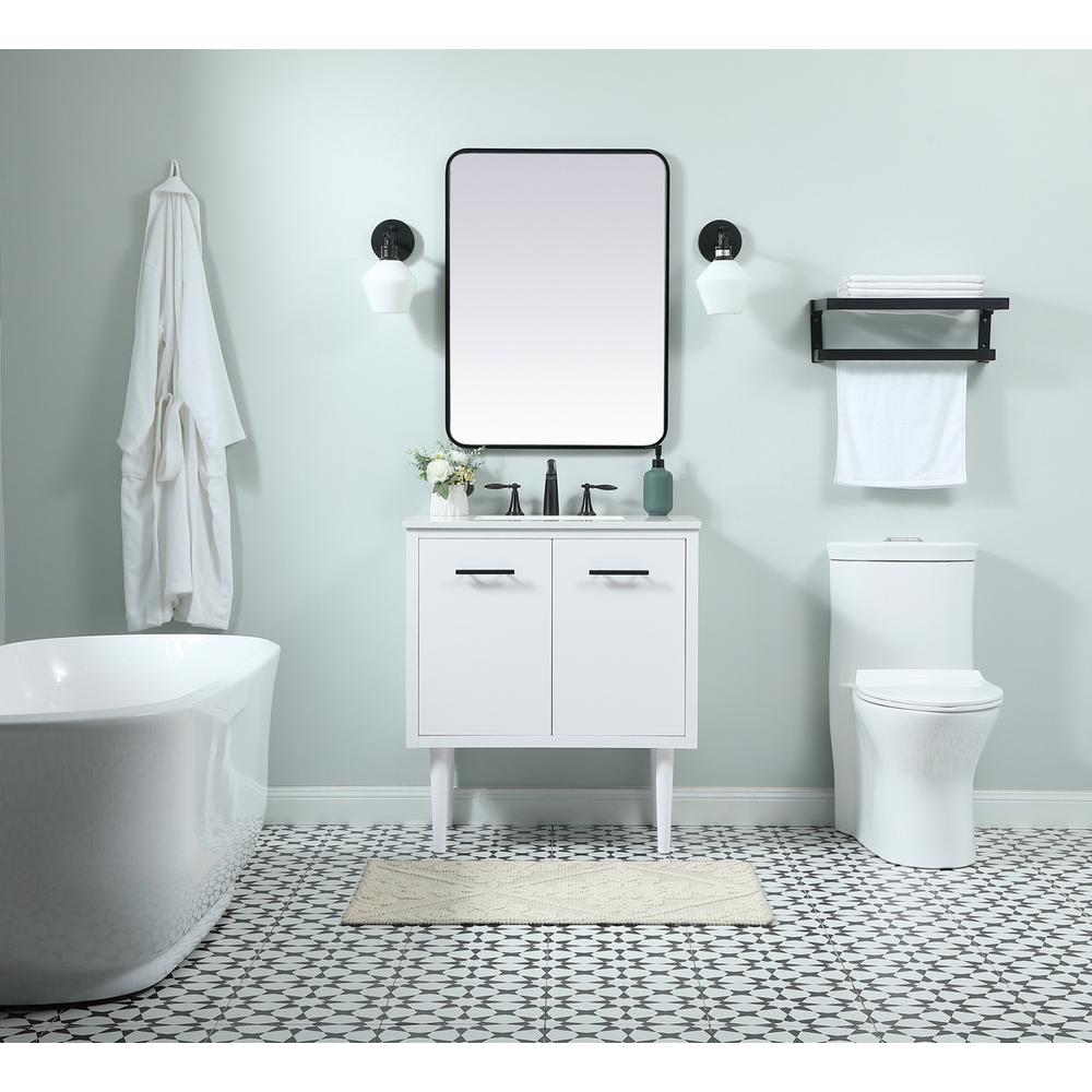 30 inch Single bathroom vanity in white. Picture 4