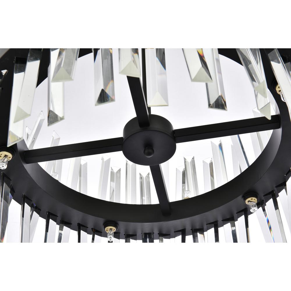 Serephina 20 inch crystal round pendant light in black. Picture 4