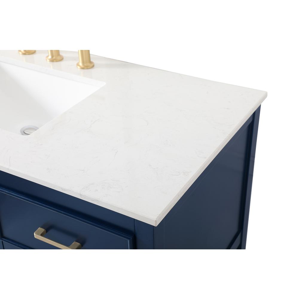 48 inch Single bathroom vanity in blue. Picture 11