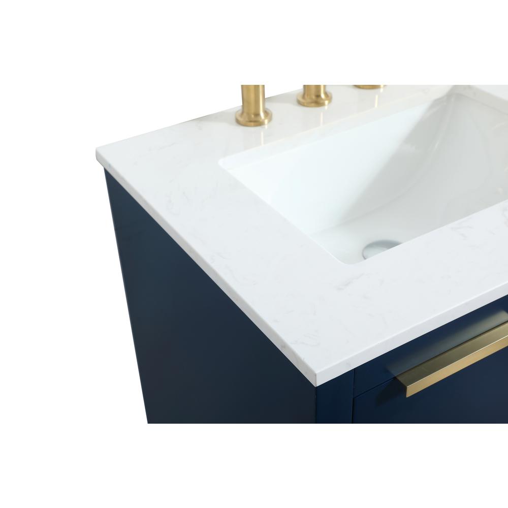 24 inch Single bathroom vanity in blue. Picture 11
