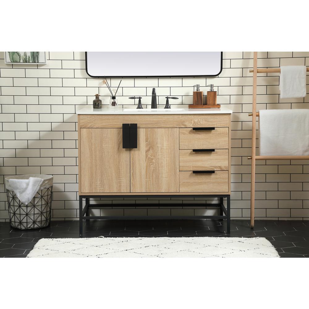 42 inch Single bathroom vanity in mango wood. Picture 14