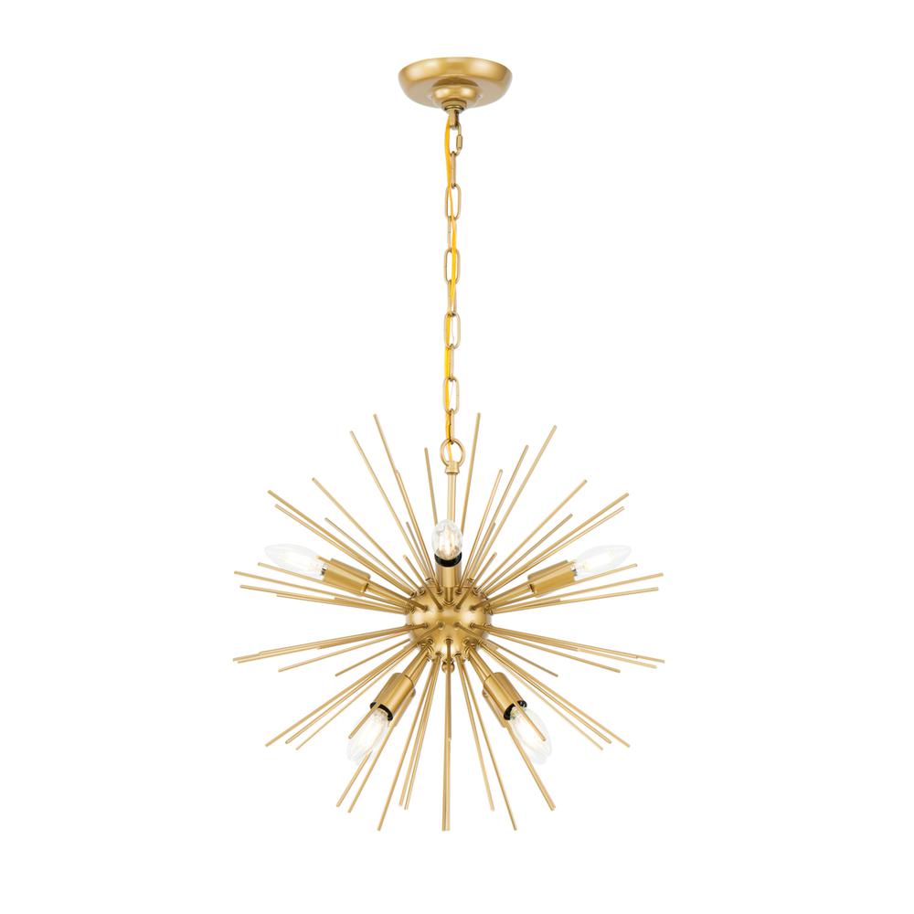Timber 8 light Brass pendant. Picture 7