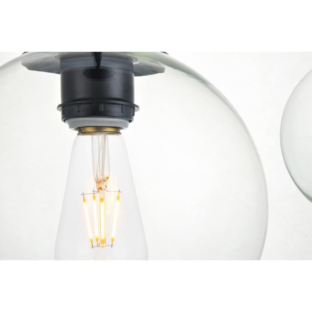 Baxter 3 Lights Black Pendant With Clear Glass. Picture 4