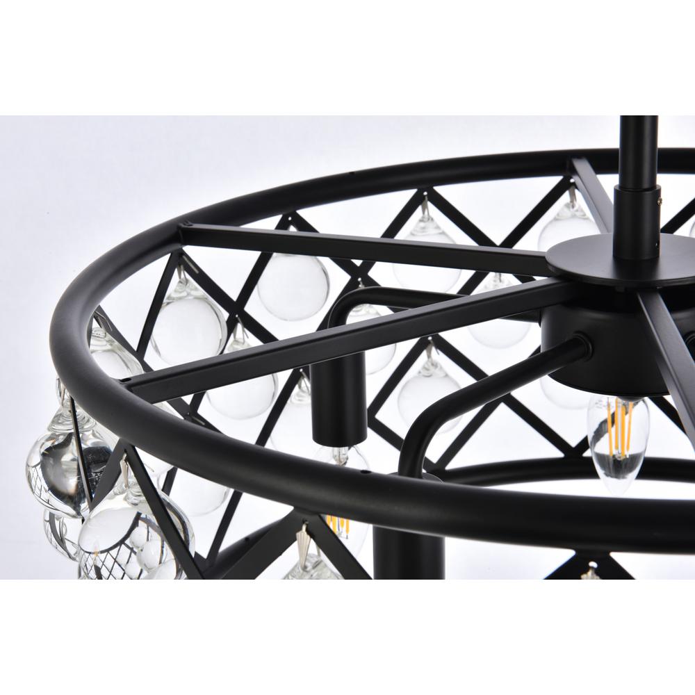Madison 5 light Matte Black Pendant Clear Royal Cut Crystal. Picture 4
