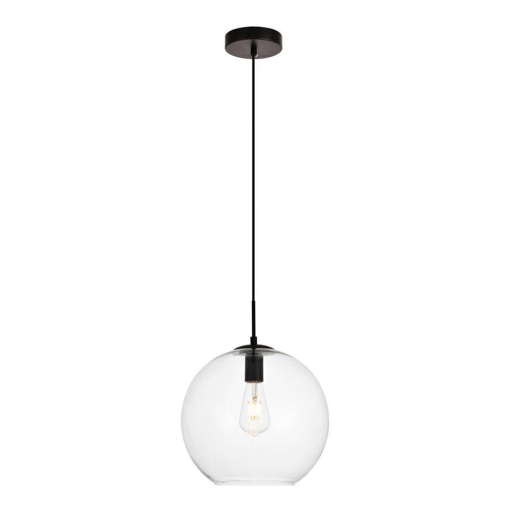 Placido Collection Pendant D11.8 H11.4 Lt:1 Black and Clear Finish. Picture 1