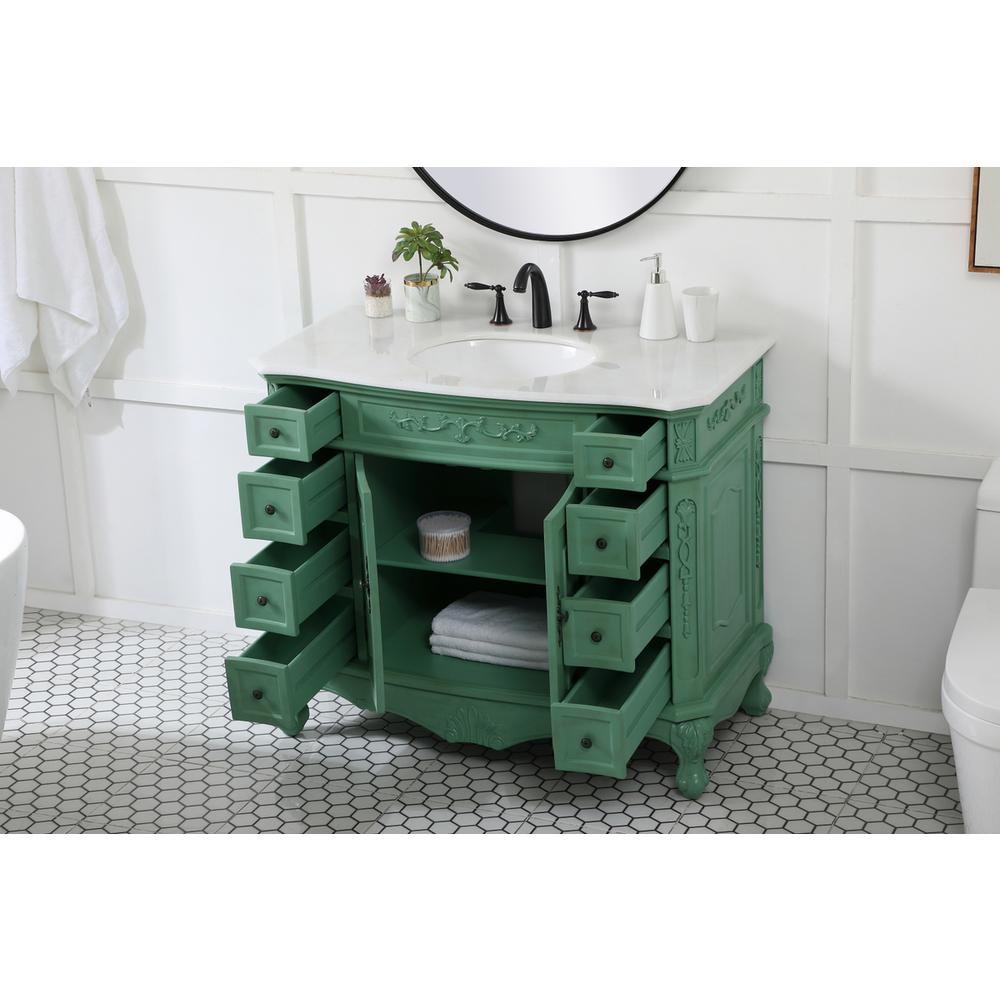 42 inch Single bathroom vanity in vintage mint. Picture 3