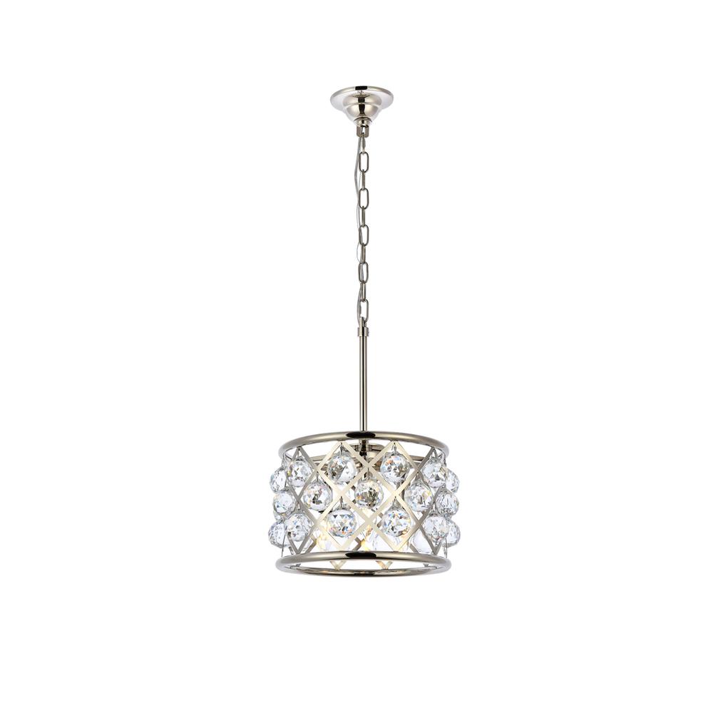Madison 3 light polished Nickel Pendant Clear Royal Cut Crystal. Picture 1