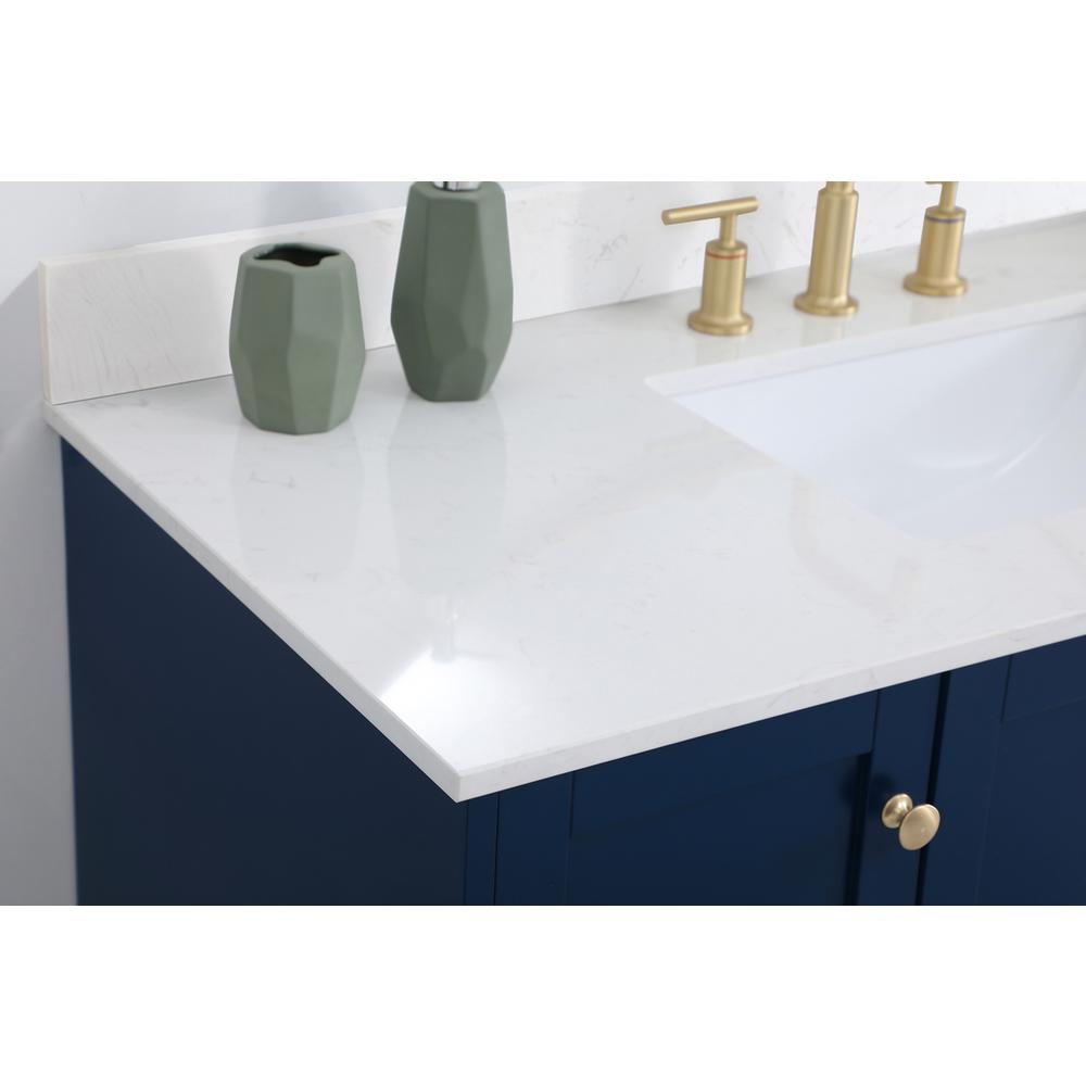 48 inch Single Bathroom Vanity in Blue with Backsplash. Picture 5