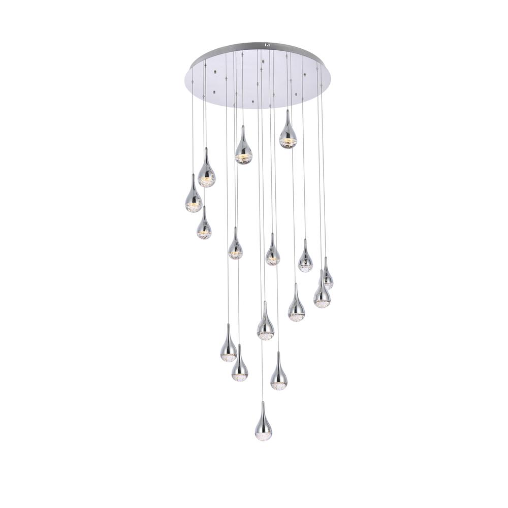 Amherst 36 inch LED chandelier in chrome. Picture 1
