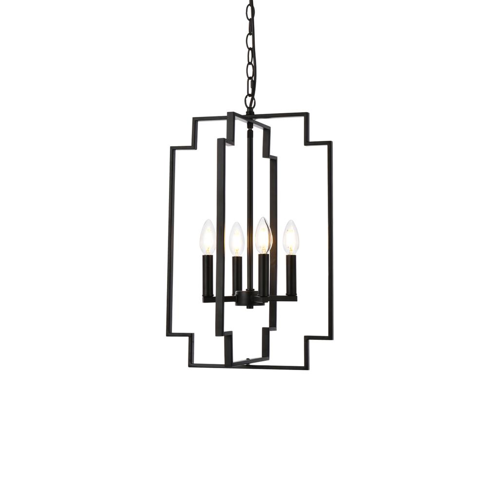 Rosenfeld 4 lights pendant in black. Picture 2