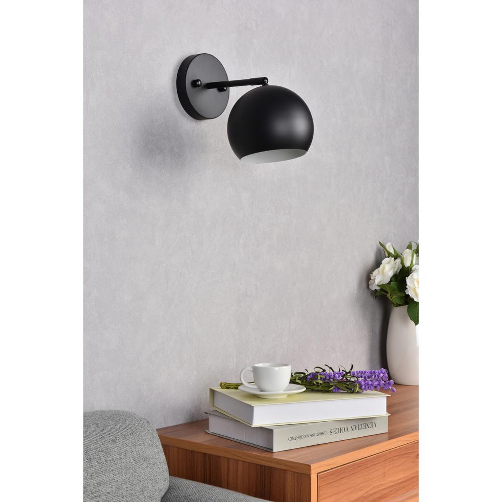 Othello 1 light black wall sconce. Picture 7