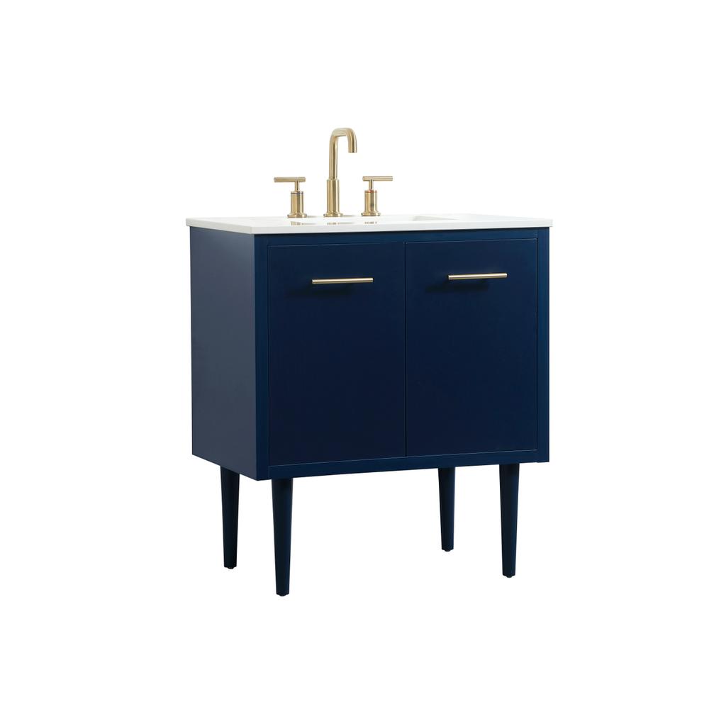 30 inch Single bathroom vanity in blue. Picture 10