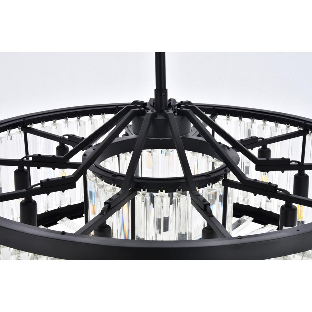 Chelsea 10 light Matte Black Chandelier Clear Royal Cut Crystal. Picture 4