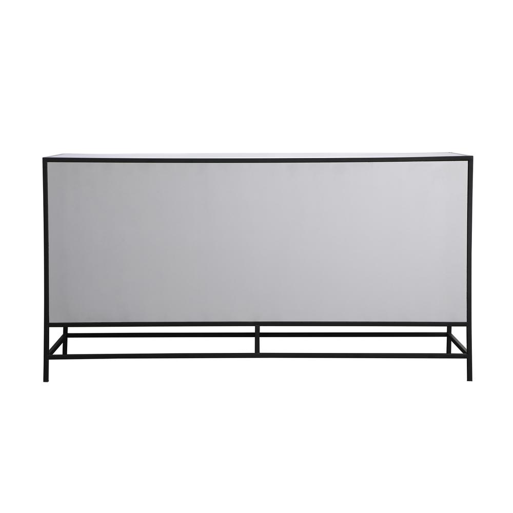 60 inch mirrored 6 drawers chest in black. Picture 10