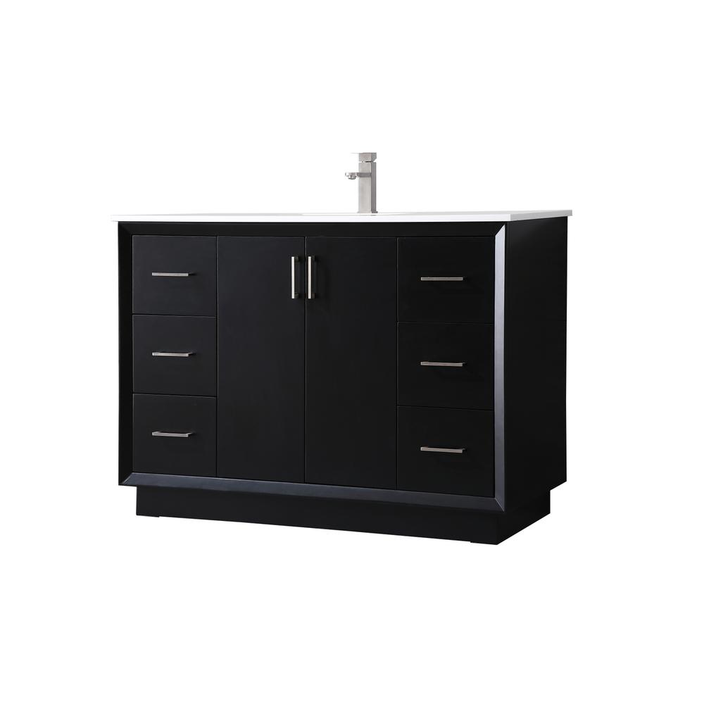 48 Inch SIngle Bathroom Vanity In Black. Picture 7