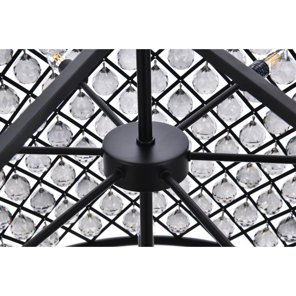 Madison 12 light Matte Black Chandelier Silver Shade (Grey) Royal Cut Crystal. Picture 5