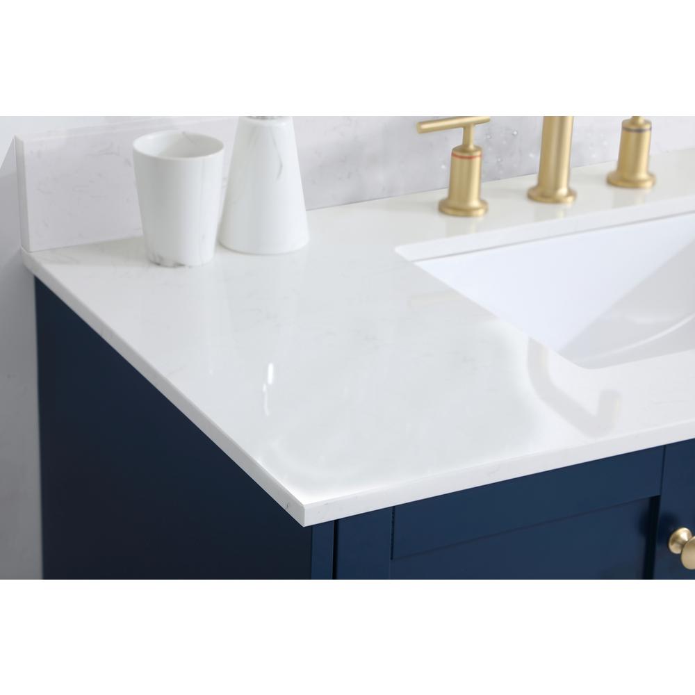 42 inch Single Bathroom Vanity in Blue with Backsplash. Picture 5