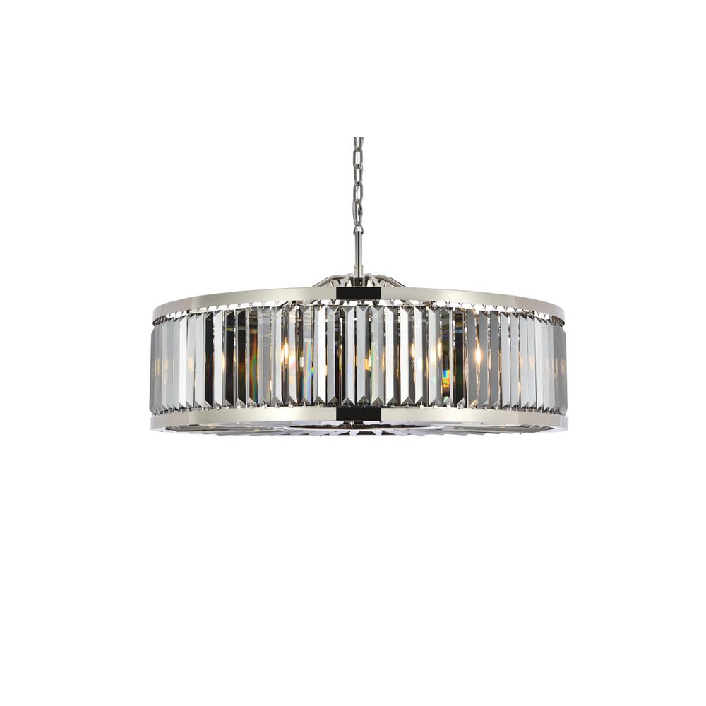 Chelsea 10 light polished nickel Chandelier Silver Shade. Picture 2