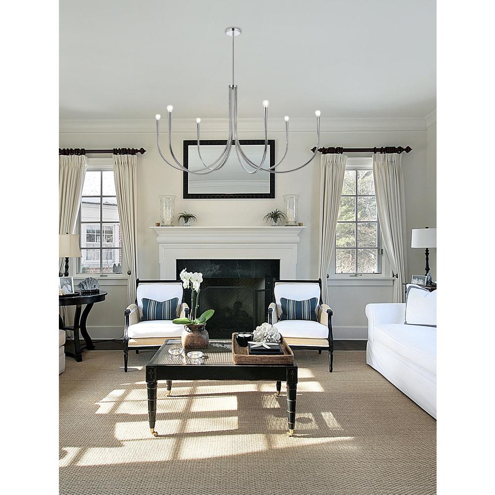 Layne 55 inch chandelier in Chrome. Picture 8