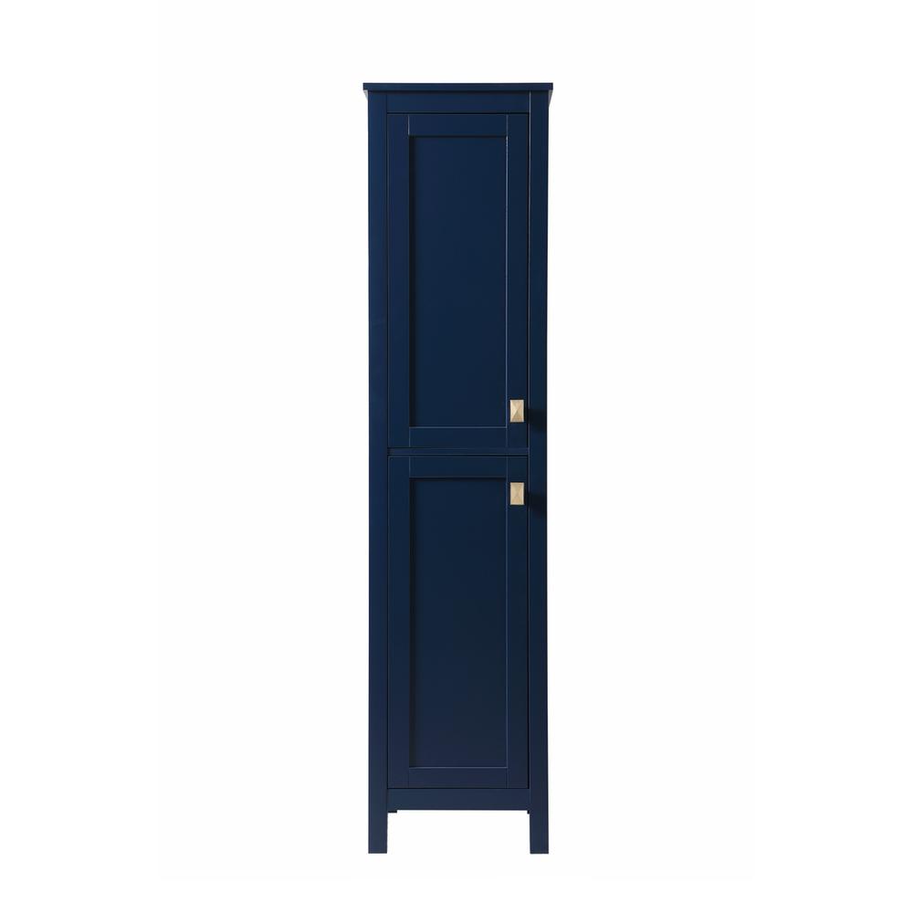 16 Inch Wide Bathroom Linen Storage Freestanding Cabinet In Blue. Picture 1