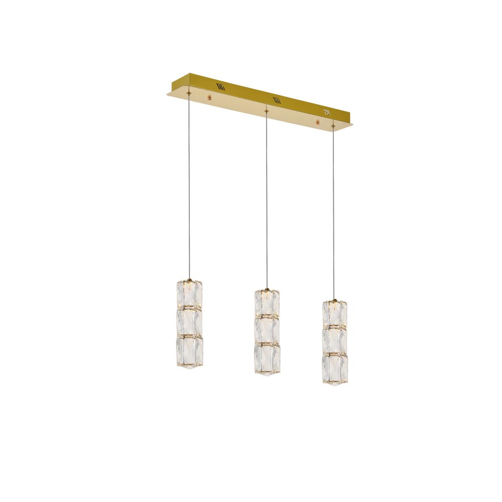 Polaris LED light gold Pendant Clear Royal Cut Crystal. Picture 2