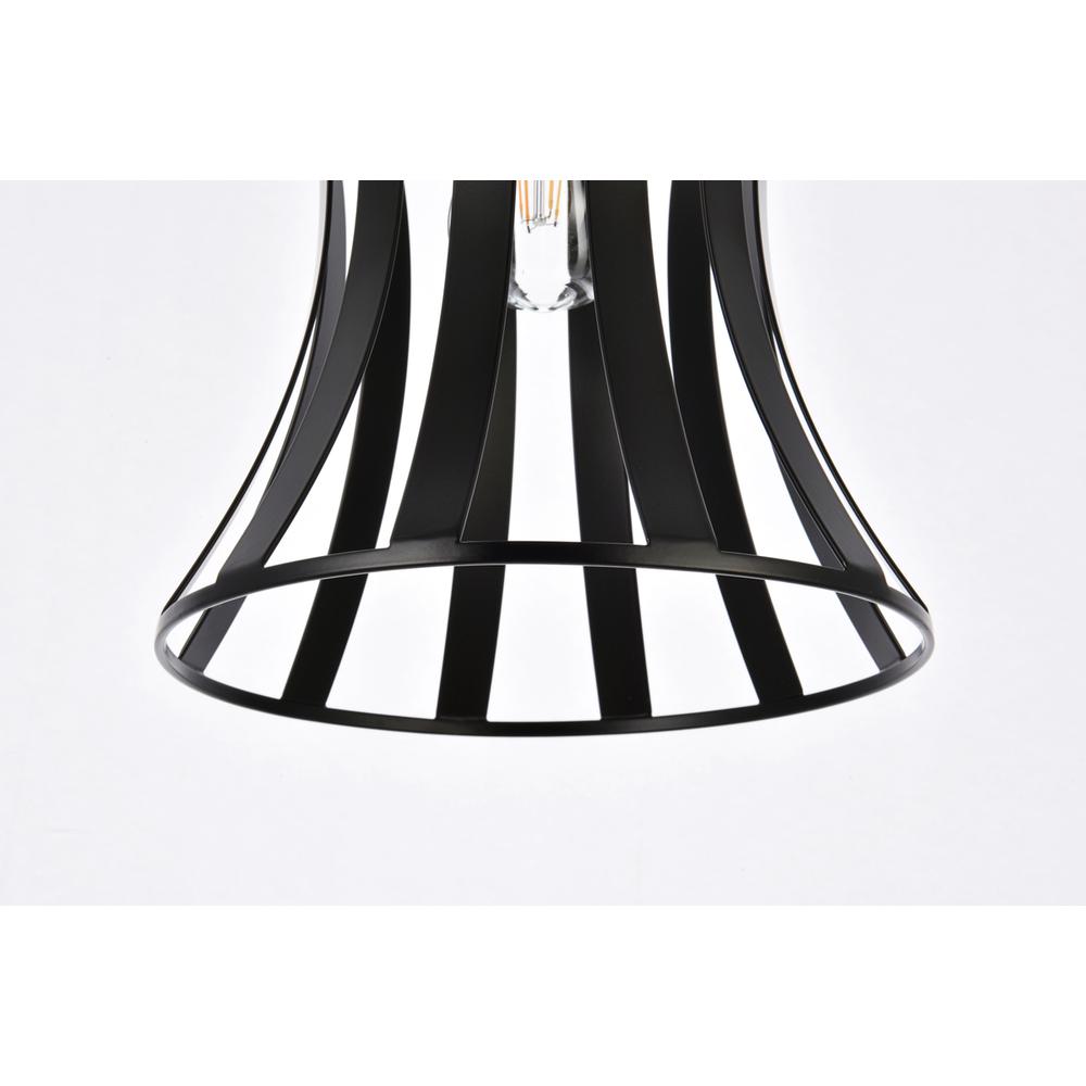 Lily 1 light pendant in black. Picture 3