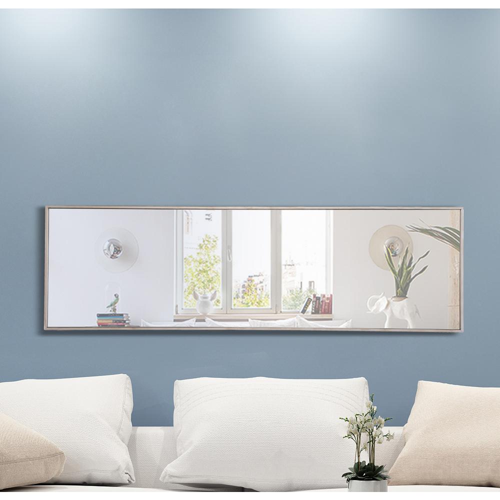 Metal frame Rectangle Mirror 18 inch Silver. Picture 12
