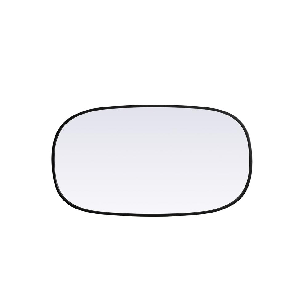 Metal Frame Oval Mirror 20x36 Inch in Black. Picture 8